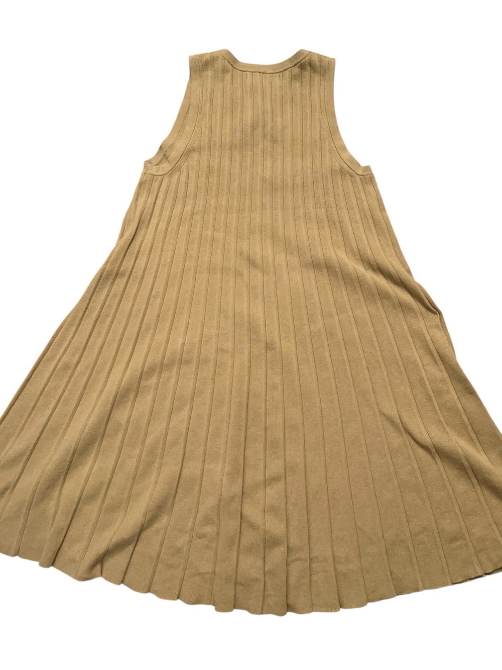 Banana Republic Pleated Above Knee Sweater Dress Womens Size S Beige - Picture 2 of 5